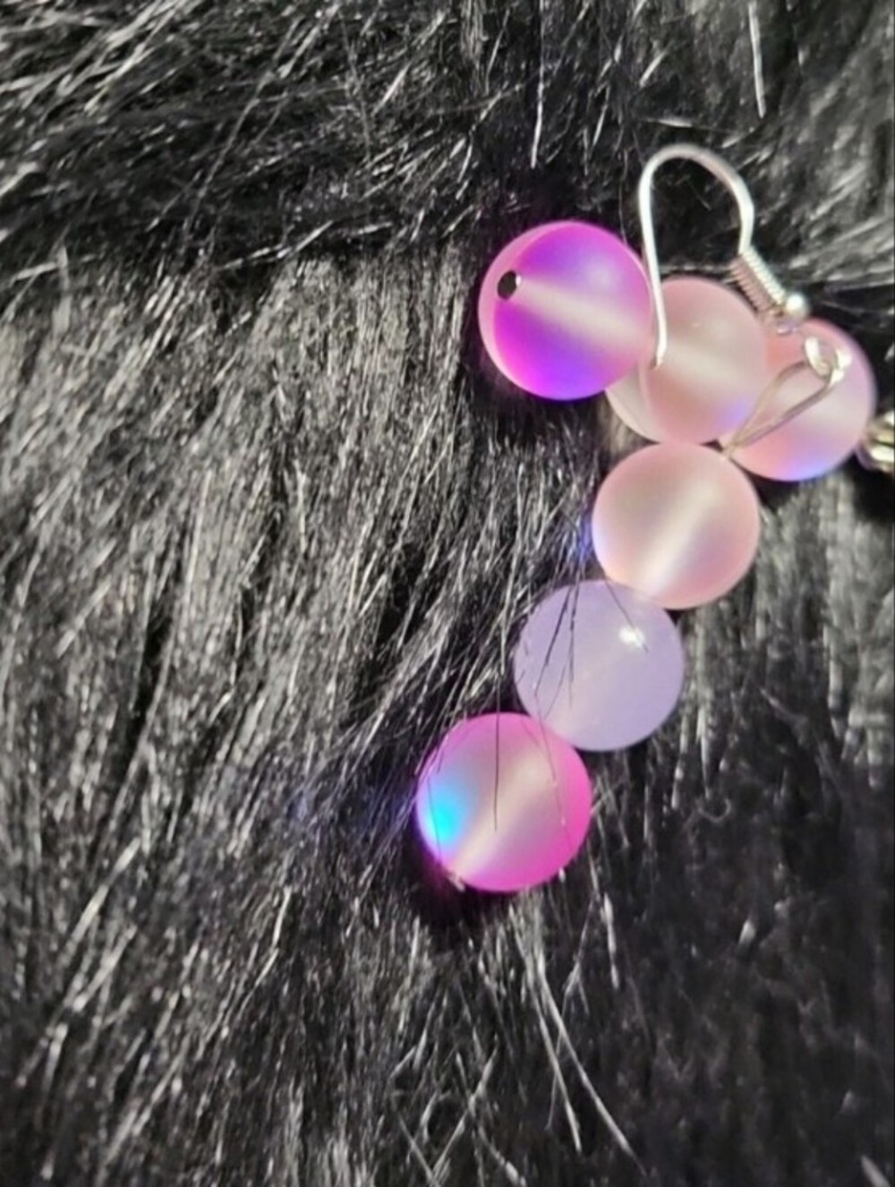Elegant Pink Lavender Bead Drop Earrings - Handcrafted